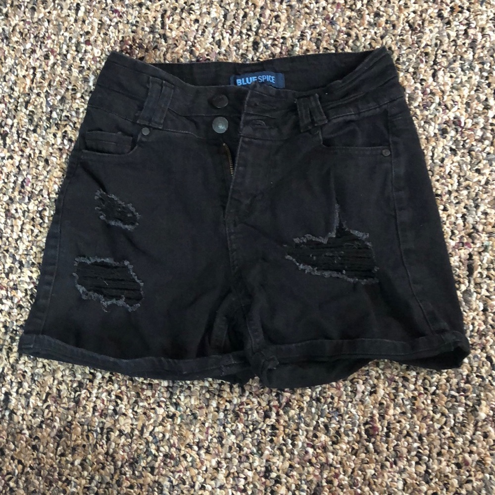 High waisted black shorts size 0